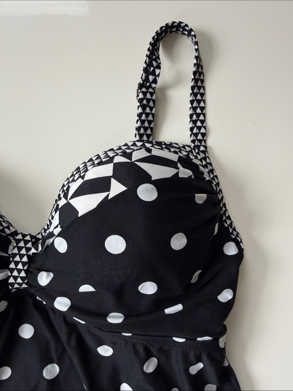 Coco Reef Black and White Polka Dot Tankini Top - Picture 4 of 10